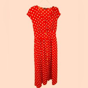 Red Polka Dot ALine Dress